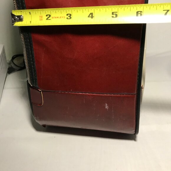 Vintage Icritex Red & White Vinyl Travel Case Suitcase - Picture 6 of 10